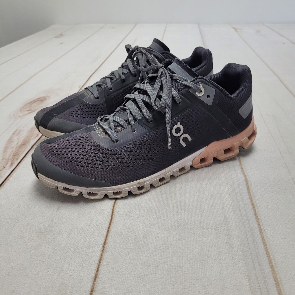 On Running Cloudflow 3.0 running shoes active sneakers gray mesh rock rose 8